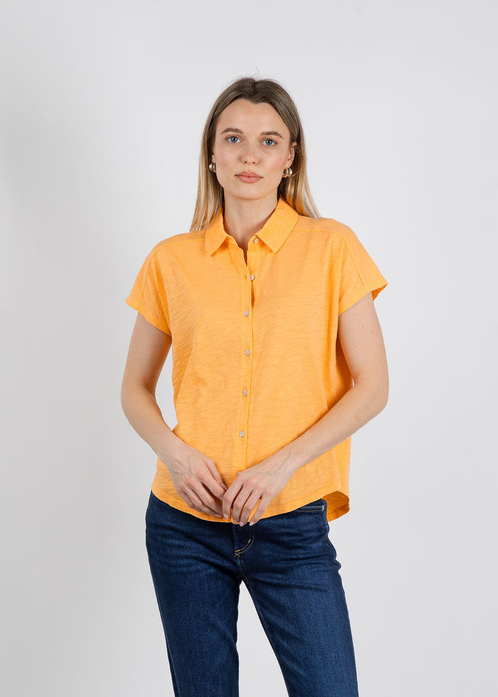 Elliott Lauren Bella Button Front Tee in Creamsicle available at Barbara Katz