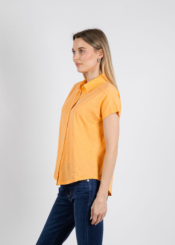 Elliott Lauren Bella Button Front Tee in Creamsicle available at Barbara Katz