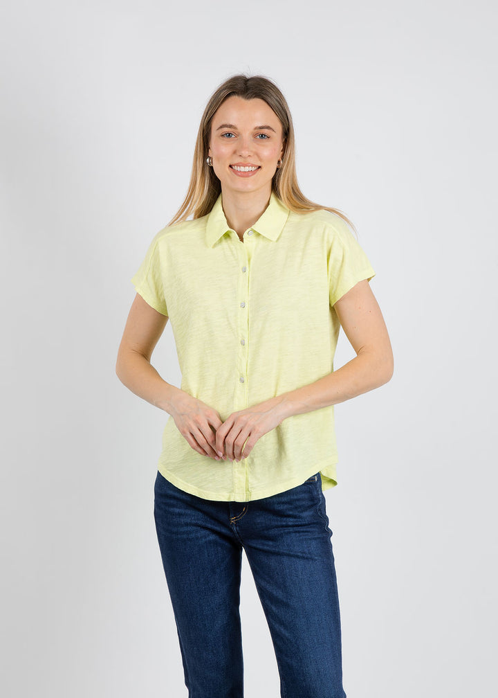 Elliott Lauren Bella Button Front Tee in Mojito available at Barbara Katz