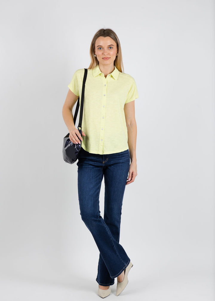 Elliott Lauren Bella Button Front Tee in Mojito available at Barbara Katz