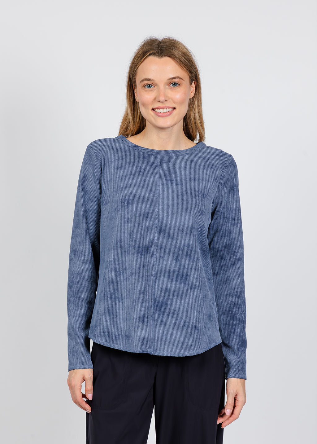Elliott Lauren Blue Ridge Crew Neck Top available at Barbara Katz