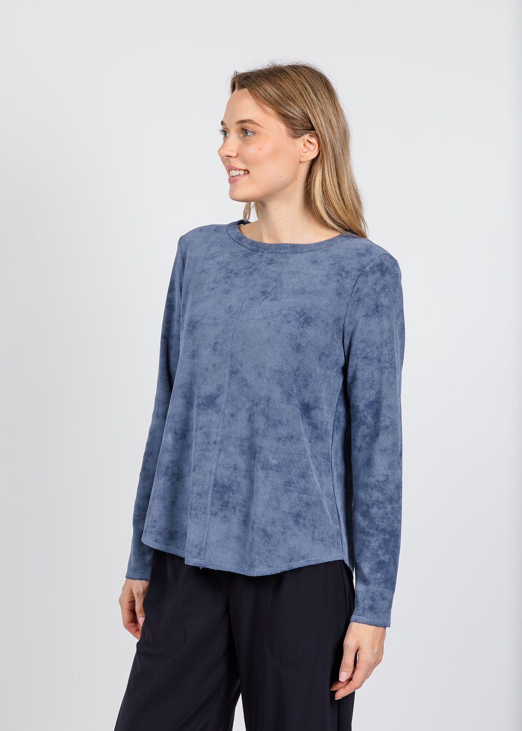 Elliott Lauren Blue Ridge Crew Neck Top available at Barbara Katz