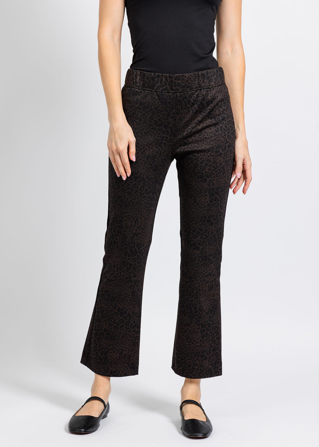 Elliott Lauren Bootcut Pull-On Pant in Chocolate available at Barbara Katz