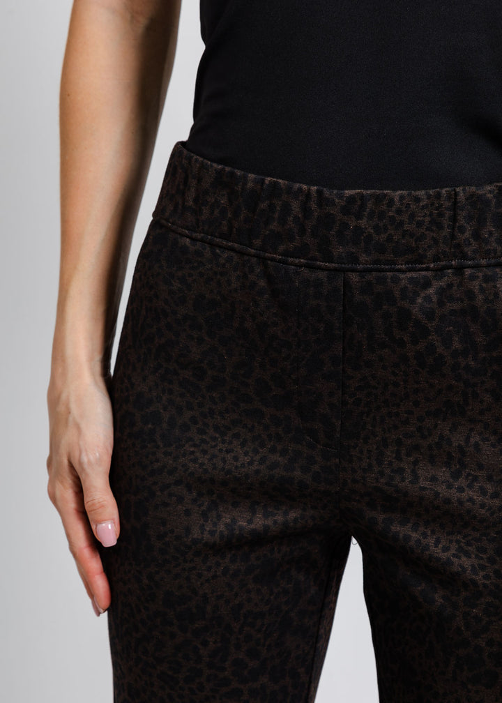 Elliott Lauren Bootcut Pull-On Pant in Chocolate available at Barbara Katz