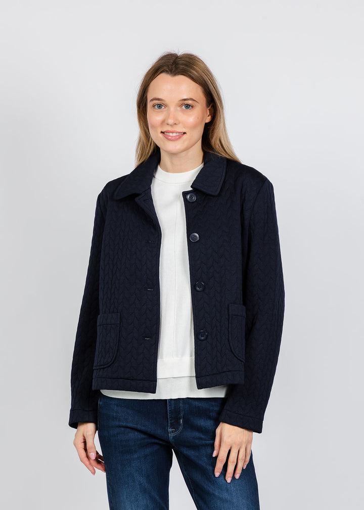 Elliott Lauren Braided Jacket in Navy available at Barbara Katz