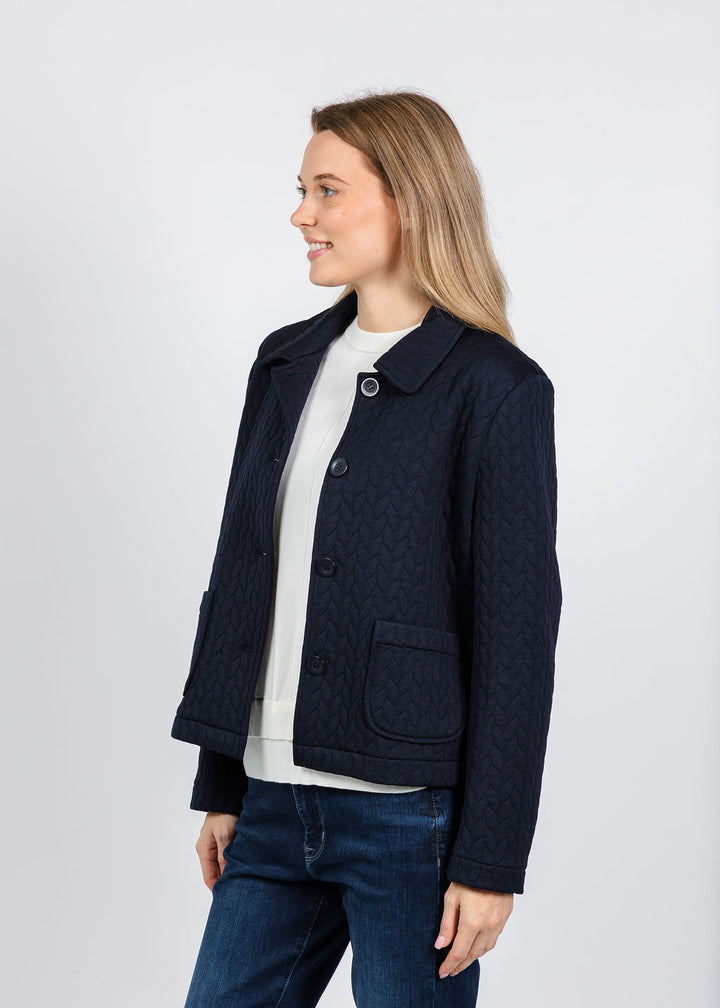 Elliott Lauren Braided Jacket in Navy available at Barbara Katz