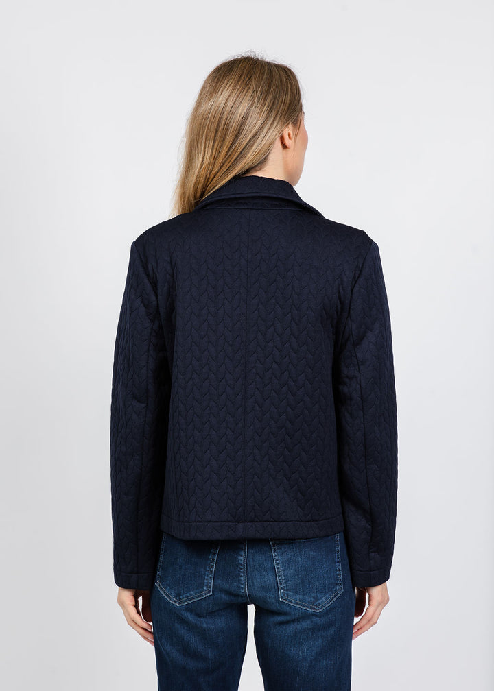 Elliott Lauren Braided Jacket in Navy available at Barbara Katz