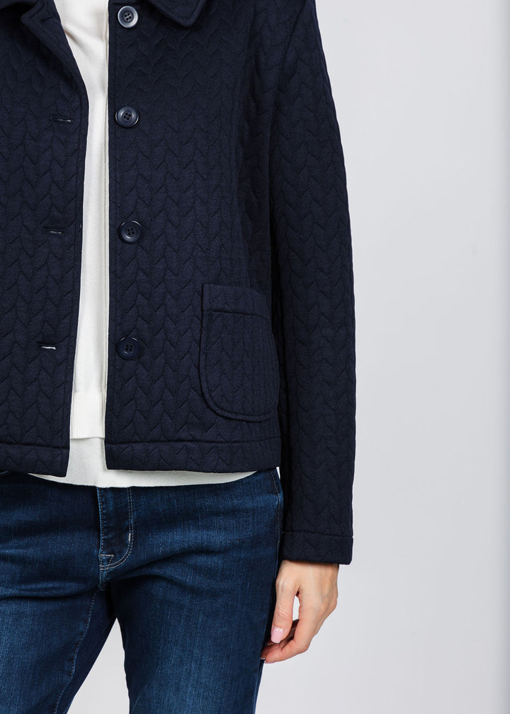Elliott Lauren Braided Jacket in Navy available at Barbara Katz