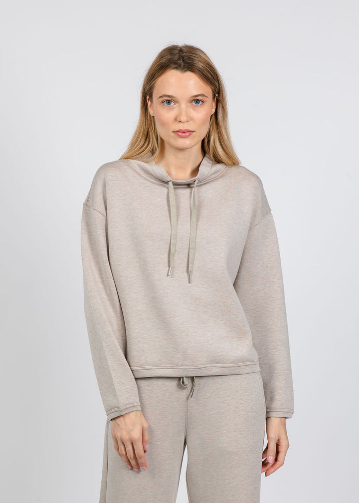 Elliott Lauren Comfort Zone Funnel Neck Top in Tapioca available at Barbara Katz