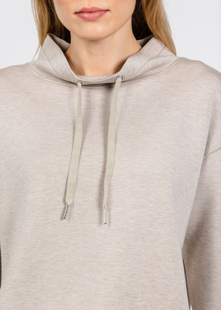 Elliott Lauren Comfort Zone Funnel Neck Top in Tapioca available at Barbara Katz