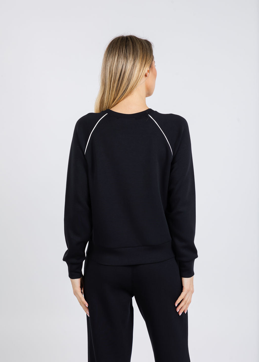 Elliott Lauren Comfort Zone Raglan Sleeve Pullover Sweater in Black available at Barbara Katz