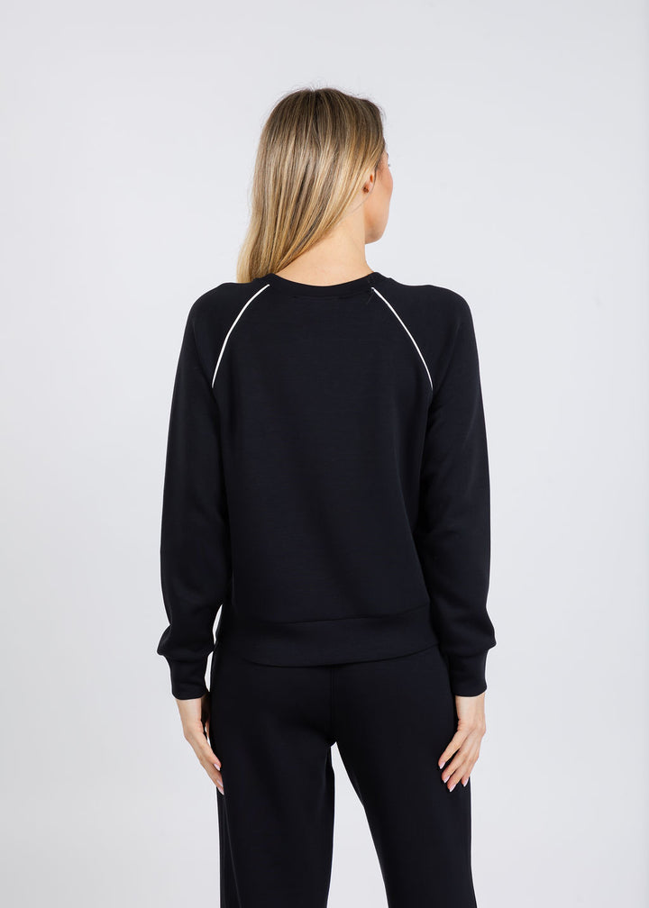 Elliott Lauren Comfort Zone Raglan Sleeve Pullover Sweater in Black available at Barbara Katz