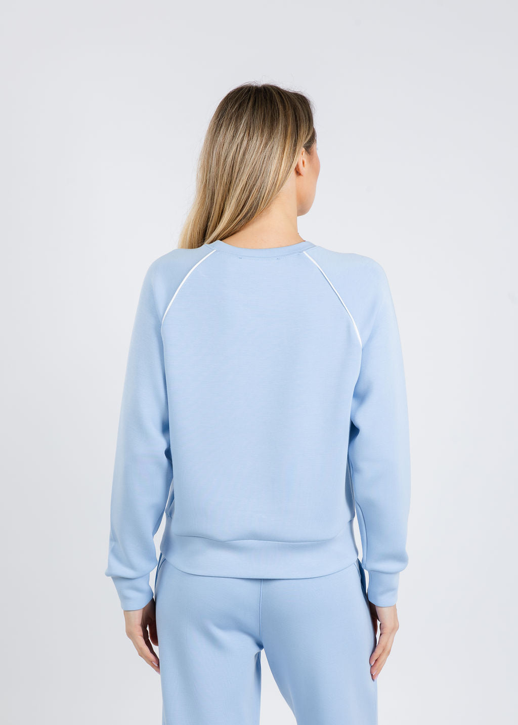 Elliott Lauren Comfort Zone Raglan Sleeve Pullover Sweater in Sky Blue available at Barbara Katz