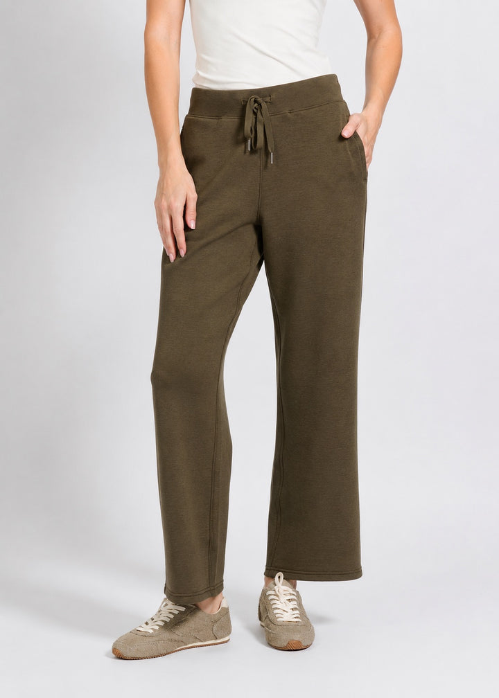 Elliott Lauren Comfort Zone Straight Leg Pant in Olive available at Barbara Katz