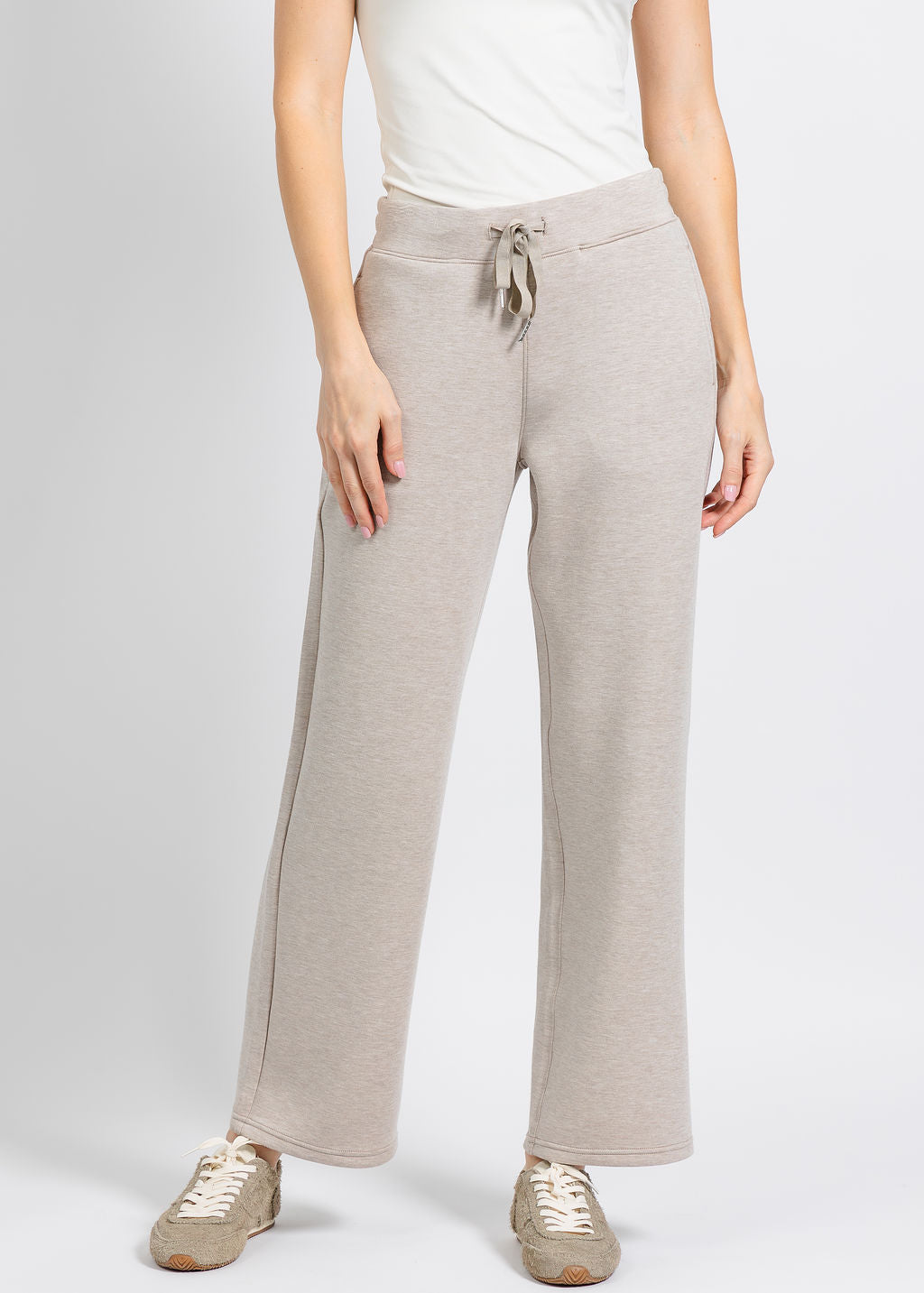 Elliott Lauren Comfort Zone Straight Leg Pant in Tapioca available at Barbara Katz
