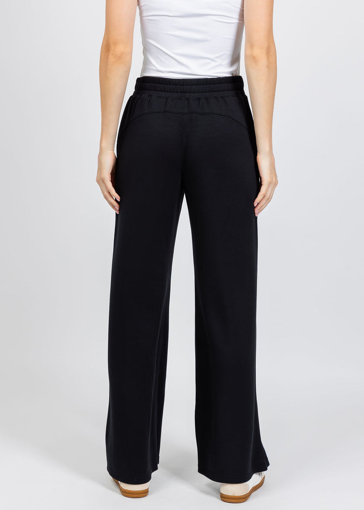 Elliott Lauren Comfort Zone Wide Leg Pant in Black available at Barbara Katz