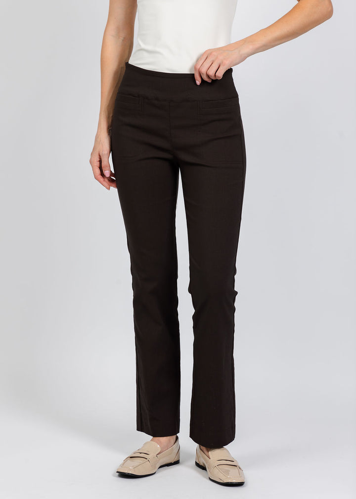 Elliott Lauren Control Stretch Bootcut Pant in Chocolate available at Barbara Katz