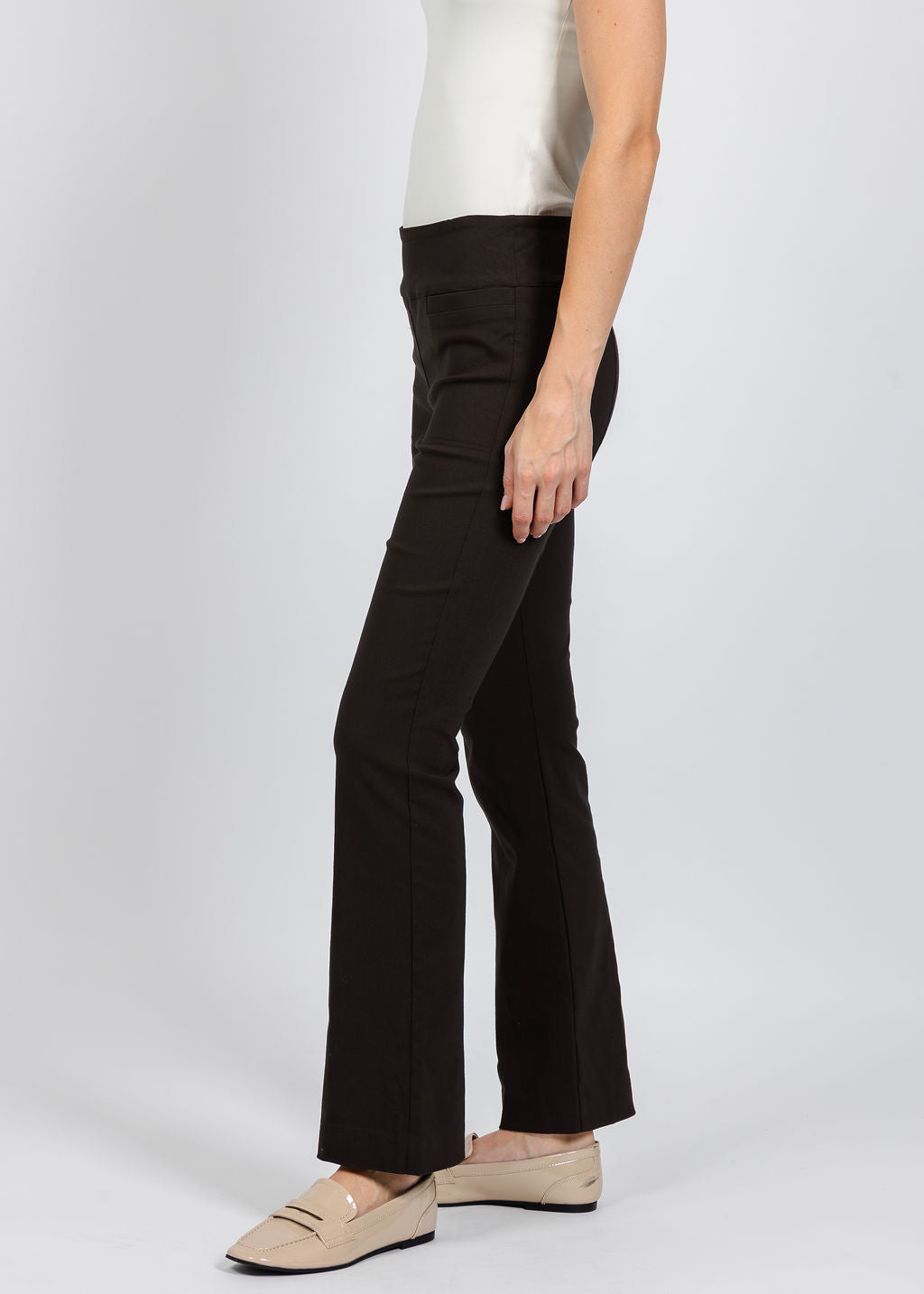 Elliott Lauren Control Stretch Bootcut Pant in Chocolate available at Barbara Katz