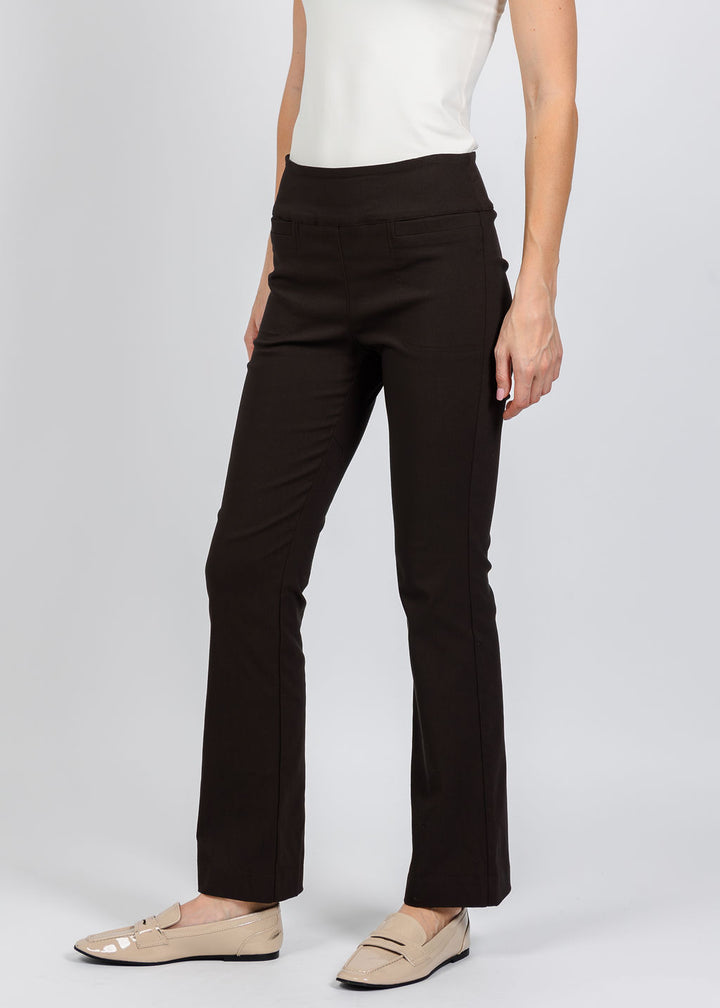 Elliott Lauren Control Stretch Bootcut Pant in Chocolate available at Barbara Katz