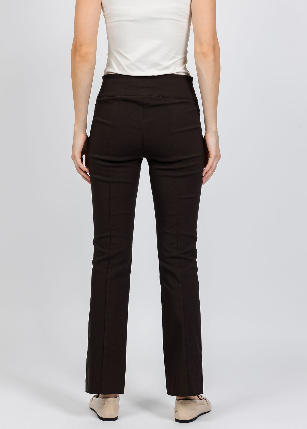 Elliott Lauren Control Stretch Bootcut Pant in Chocolate available at Barbara Katz