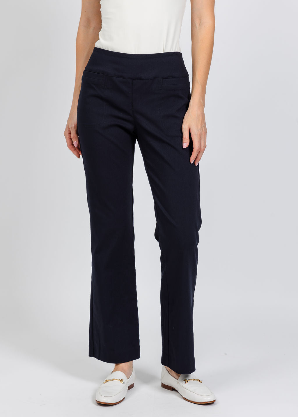 Elliott Lauren Control Stretch Bootcut Pant in Navy available at Barbara Katz