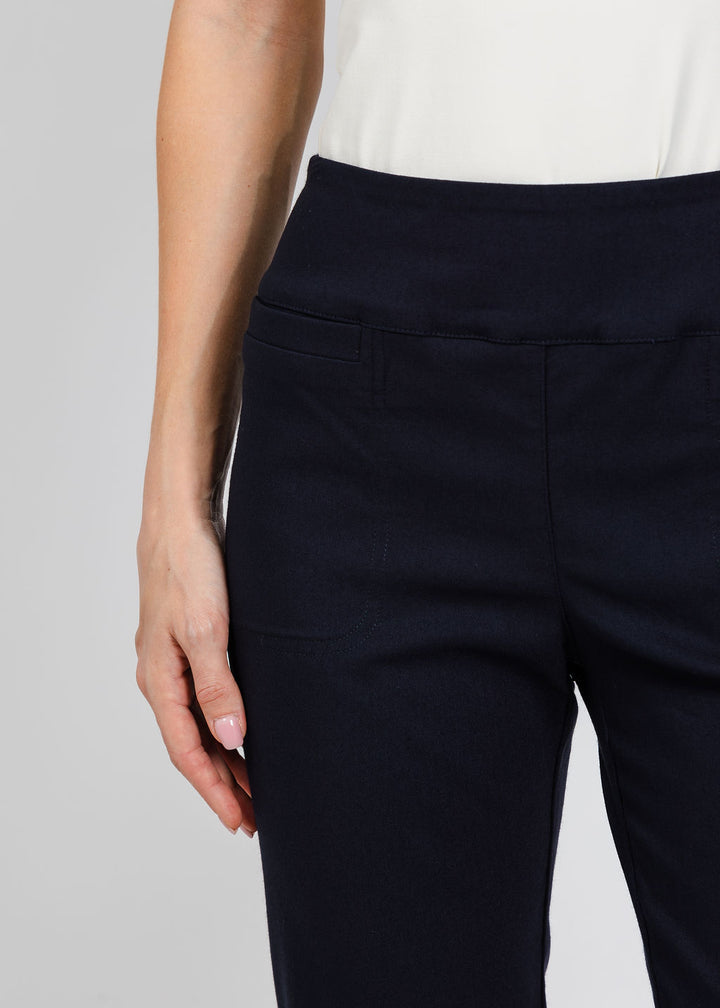 Elliott Lauren Control Stretch Bootcut Pant in Navy available at Barbara Katz