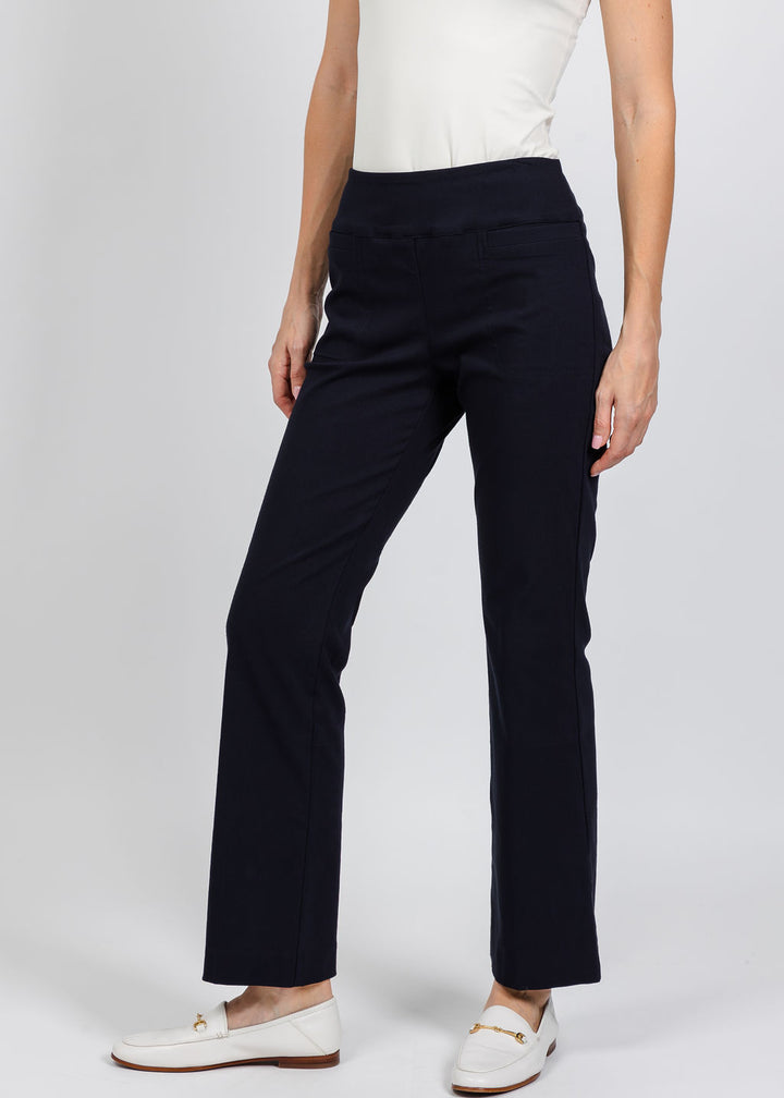 Elliott Lauren Control Stretch Bootcut Pant in Navy available at Barbara Katz
