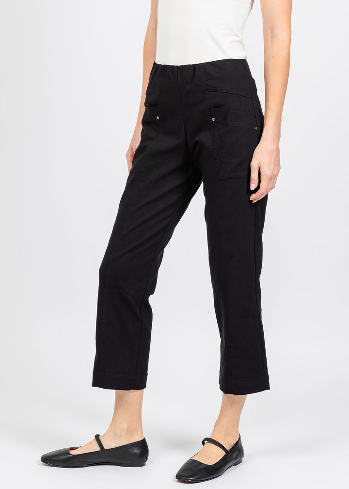 Elliott Lauren Control Stretch Cargo Pant in Black available at Barbara Katz