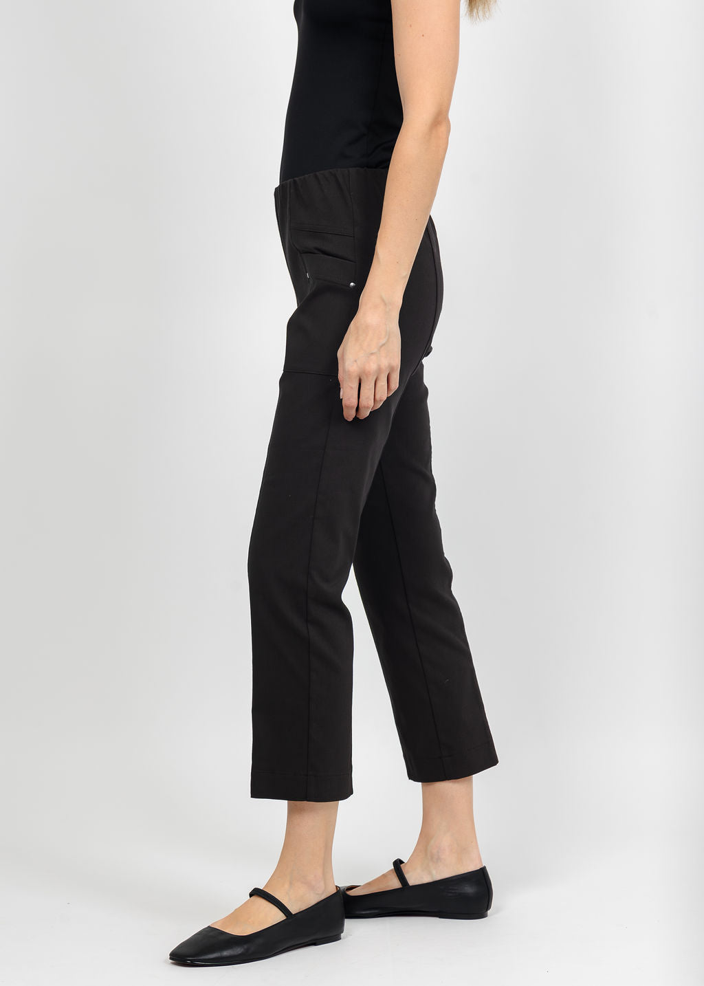 Elliott Lauren Control Stretch Cargo Pant in Chocolate available at Barbara Katz