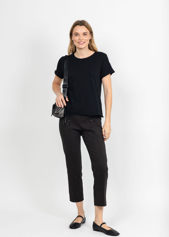 Elliott Lauren Control Stretch Cargo Pant in Chocolate available at Barbara Katz