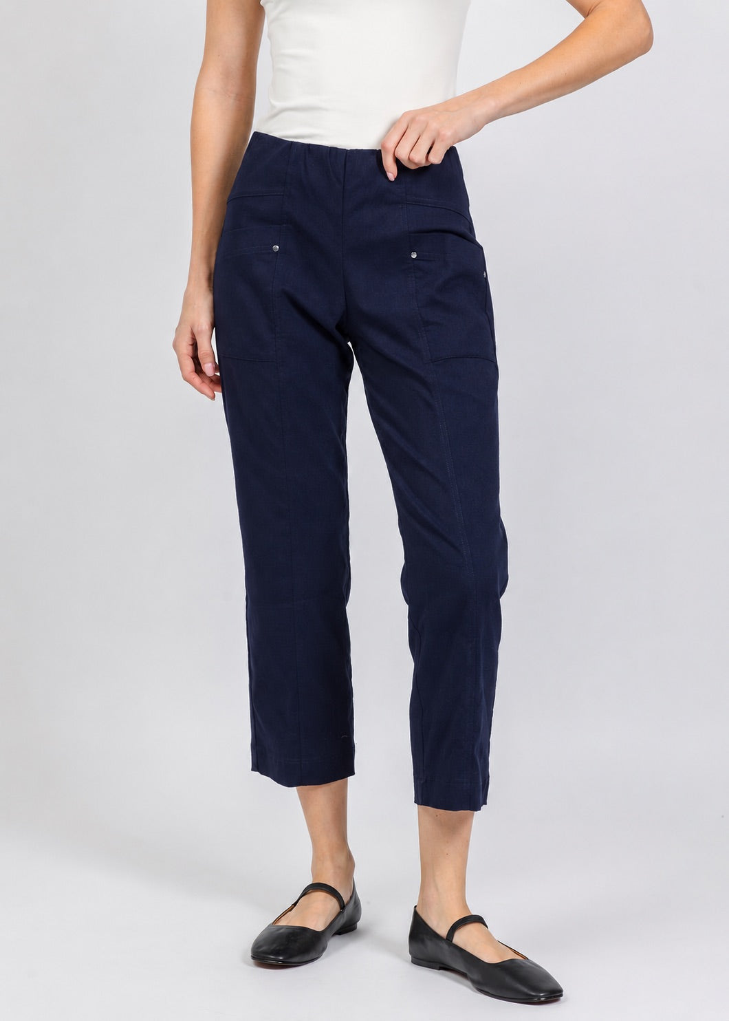 Elliott Lauren Control Stretch Cargo Pant in Chocolate available at Barbara Katz