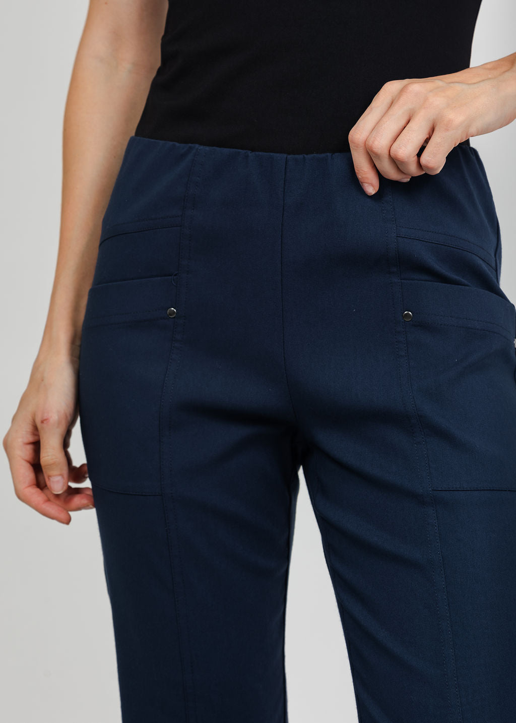 Elliott Lauren Control Stretch Cargo Pant in Petrol available at Barbara Katz