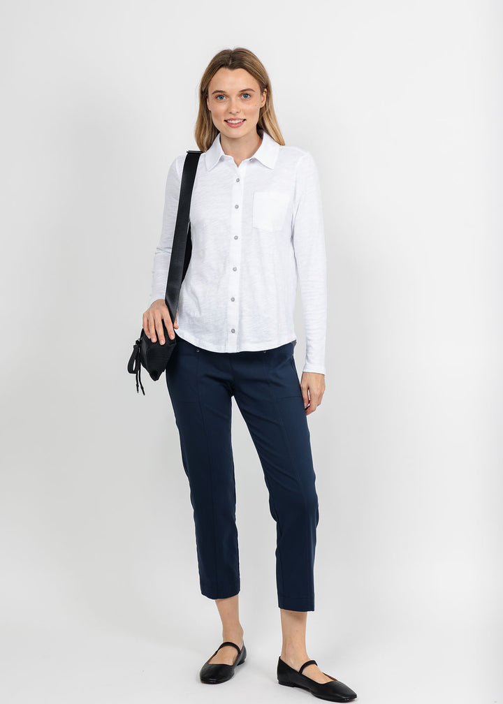Elliott Lauren Control Stretch Cargo Pant in Petrol available at Barbara Katz