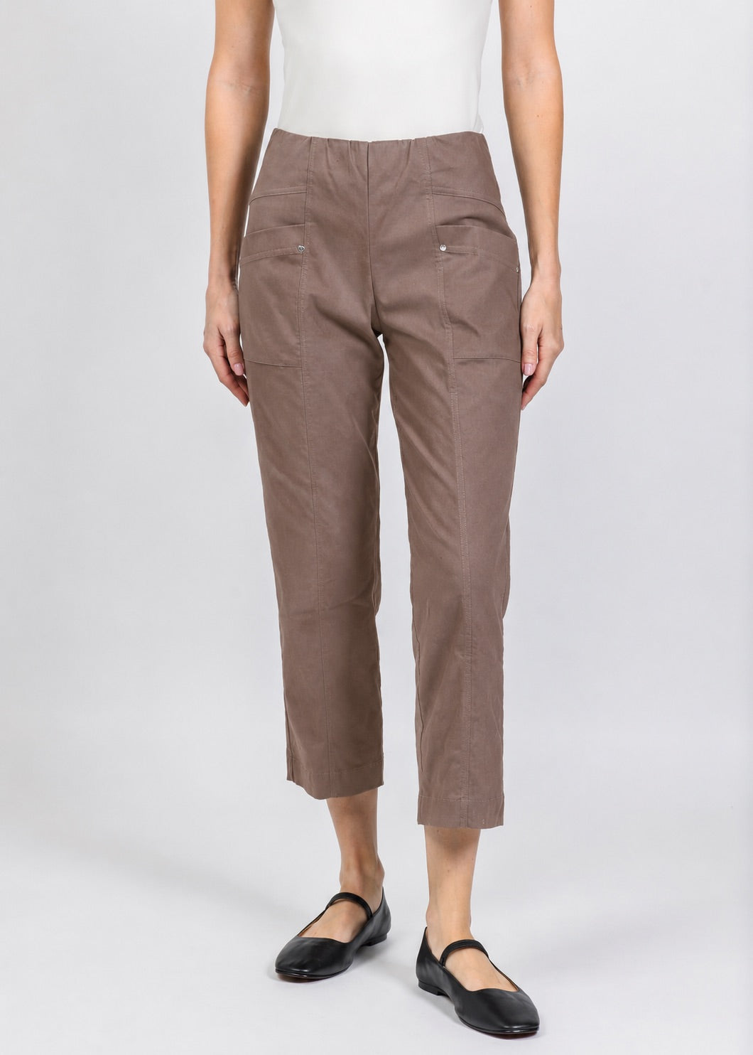 Elliott Lauren Control Stretch Cargo Pant in Toast available at Barbara Katz