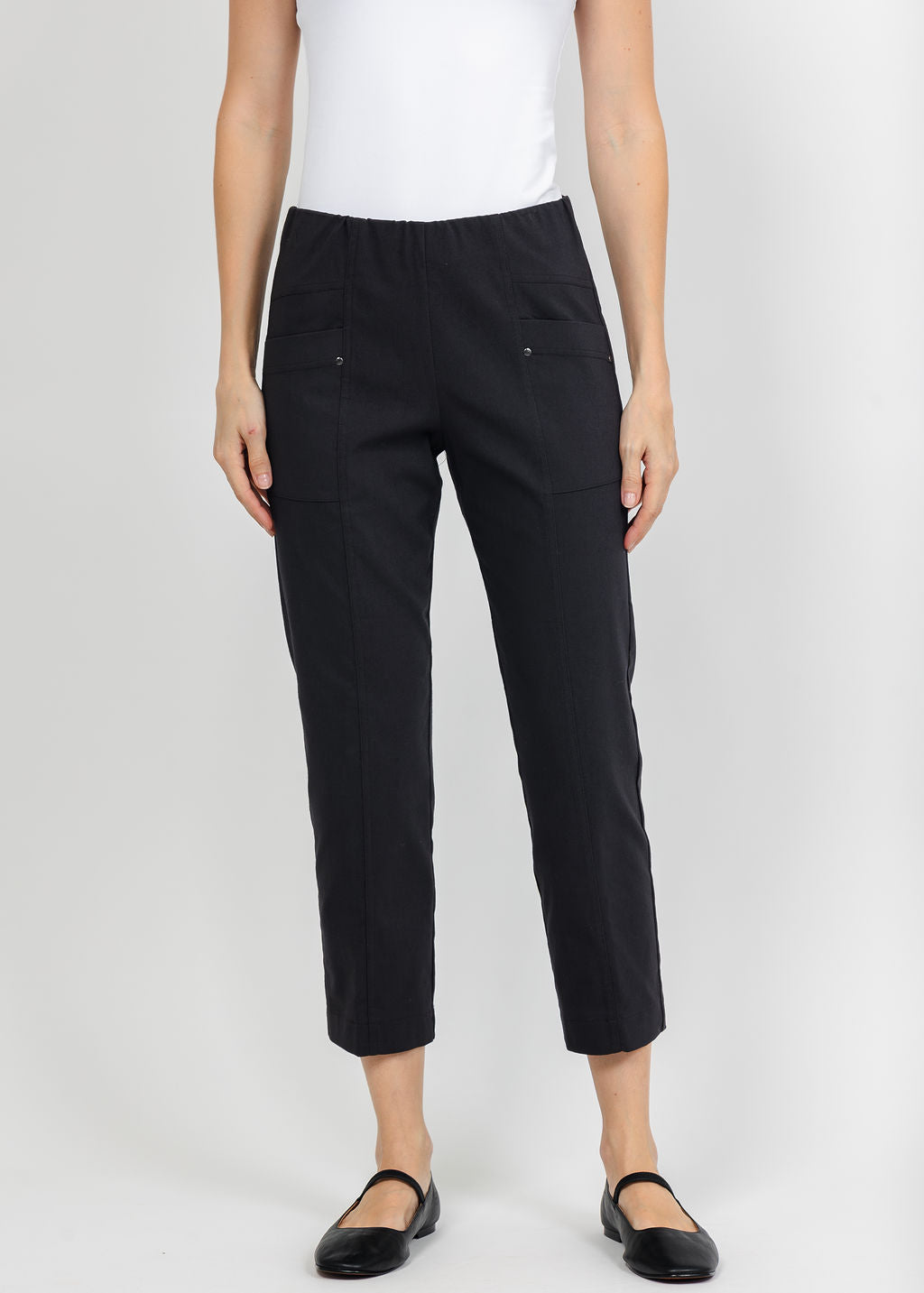 Elliott Lauren Control Stretch Cargo Pant in Anthracite available at Barbara Katz