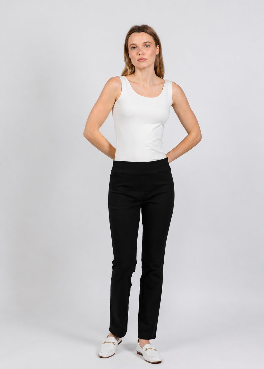 Elliott Lauren Control Stretch Faux Jean in Black available at Barbara Katz