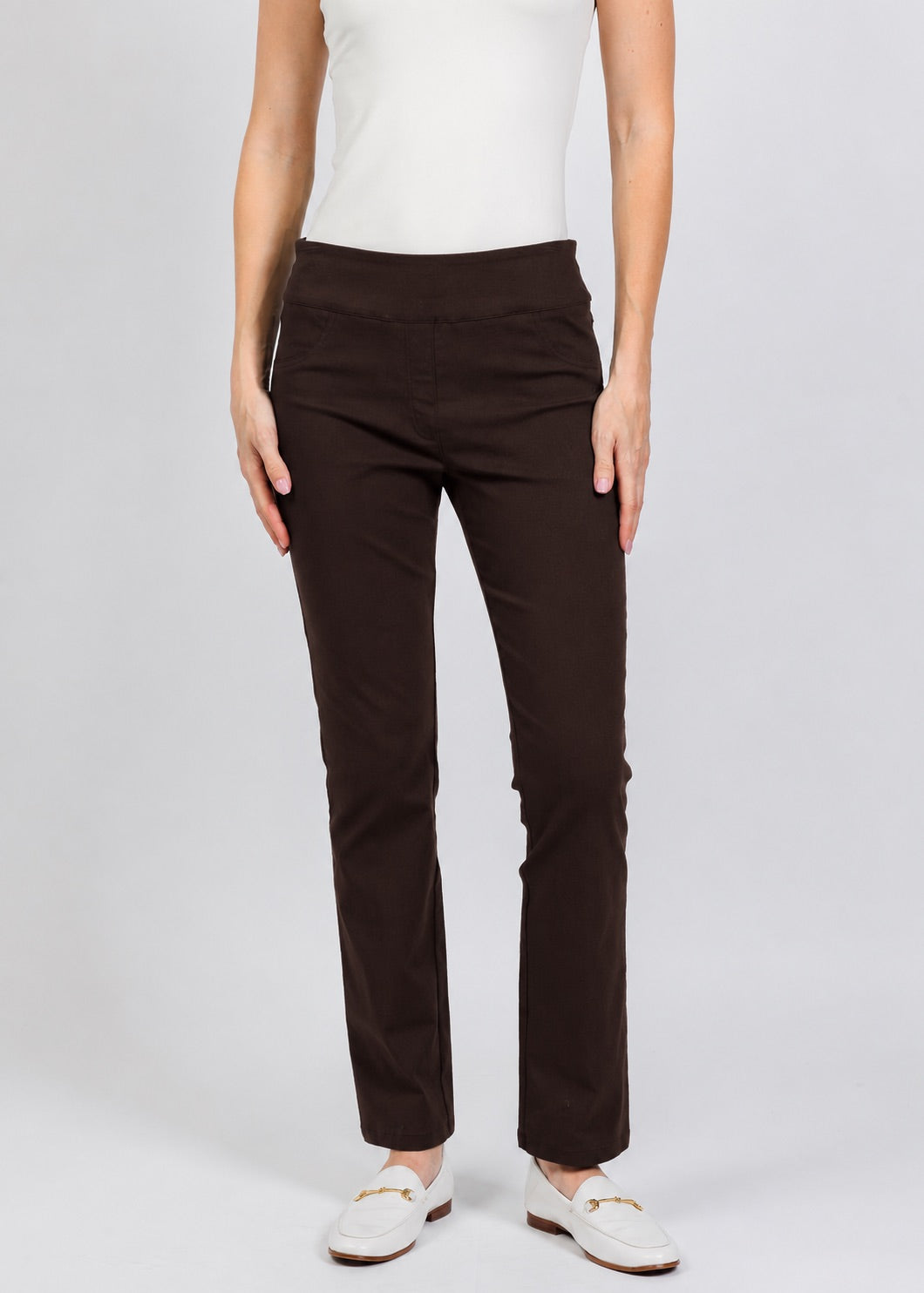 Elliott Lauren Control Stretch Faux Jean in Chocolate available at Barbara Katz