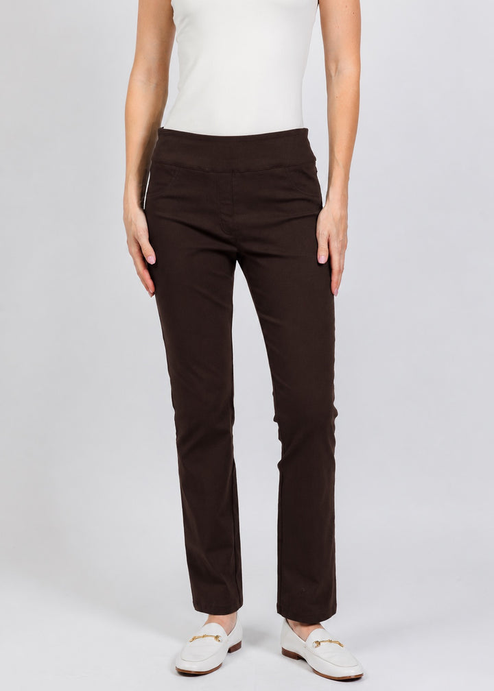 Elliott Lauren Control Stretch Faux Jean in Chocolate available at Barbara Katz
