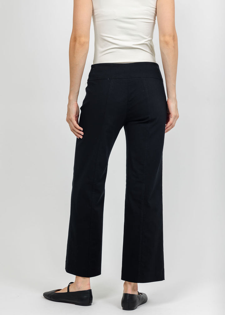 Elliott Lauren Control Stretch Wide Leg Pant With Grommet in Black available at Barbara Katz