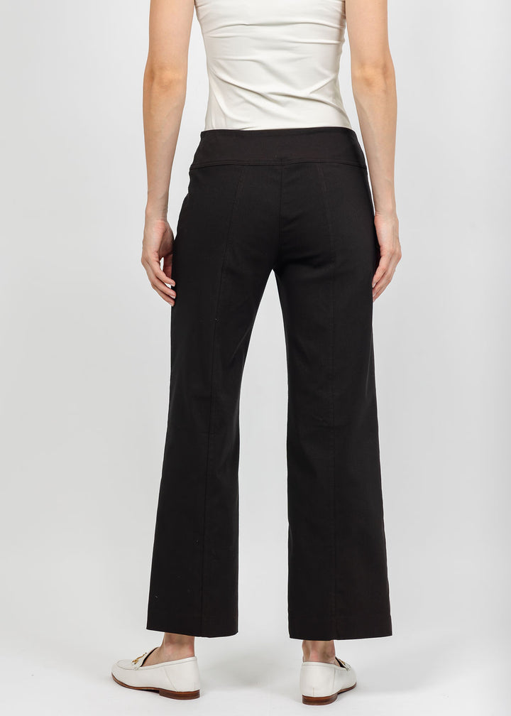 Elliott Lauren Control Stretch Wide Leg Pant With Grommet in Chocolate available at Barbara Katz