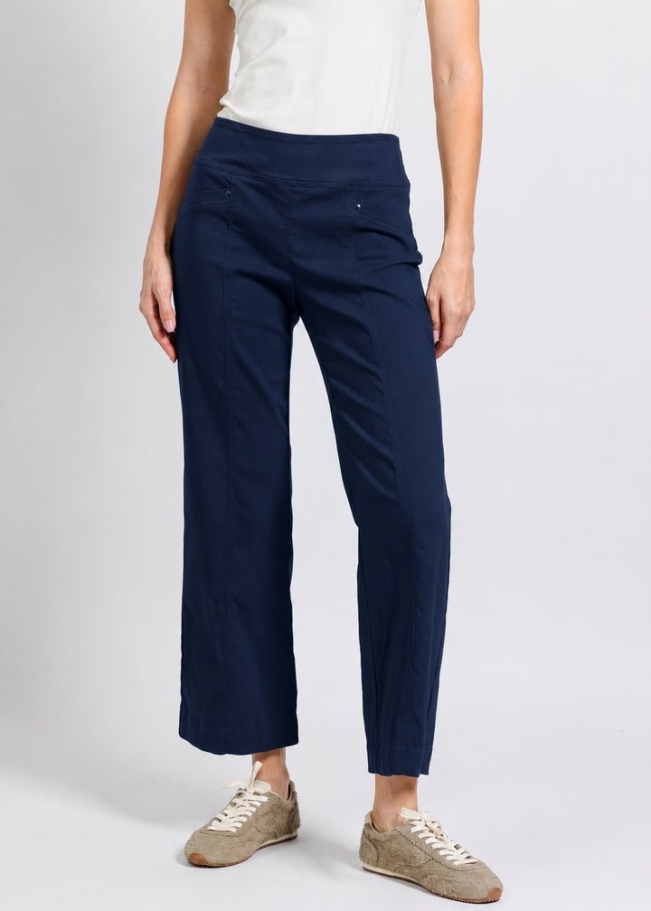 Elliott Lauren Control Stretch Wide Leg Pant With Grommet in Petrol available at Barbara Katz