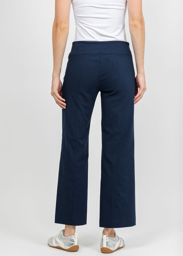 Elliott Lauren Control Stretch Wide Leg Pant With Grommet in Petrol available at Barbara Katz