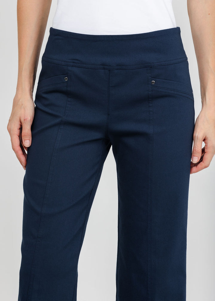 Elliott Lauren Control Stretch Wide Leg Pant With Grommet in Petrol available at Barbara Katz