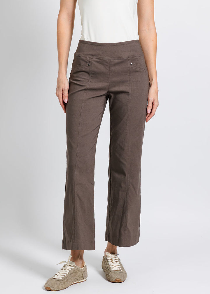 Elliott Lauren Control Stretch Wide Leg Pant With Grommet in Toast available at Barbara Katz
