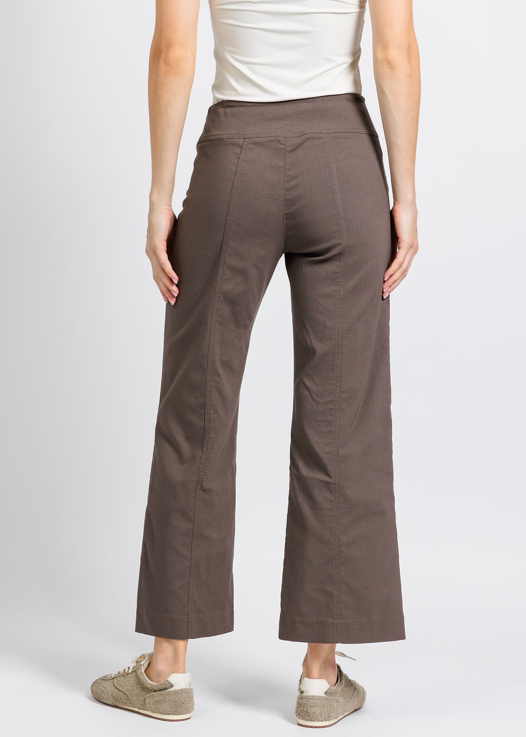 Elliott Lauren Control Stretch Wide Leg Pant With Grommet in Toast available at Barbara Katz