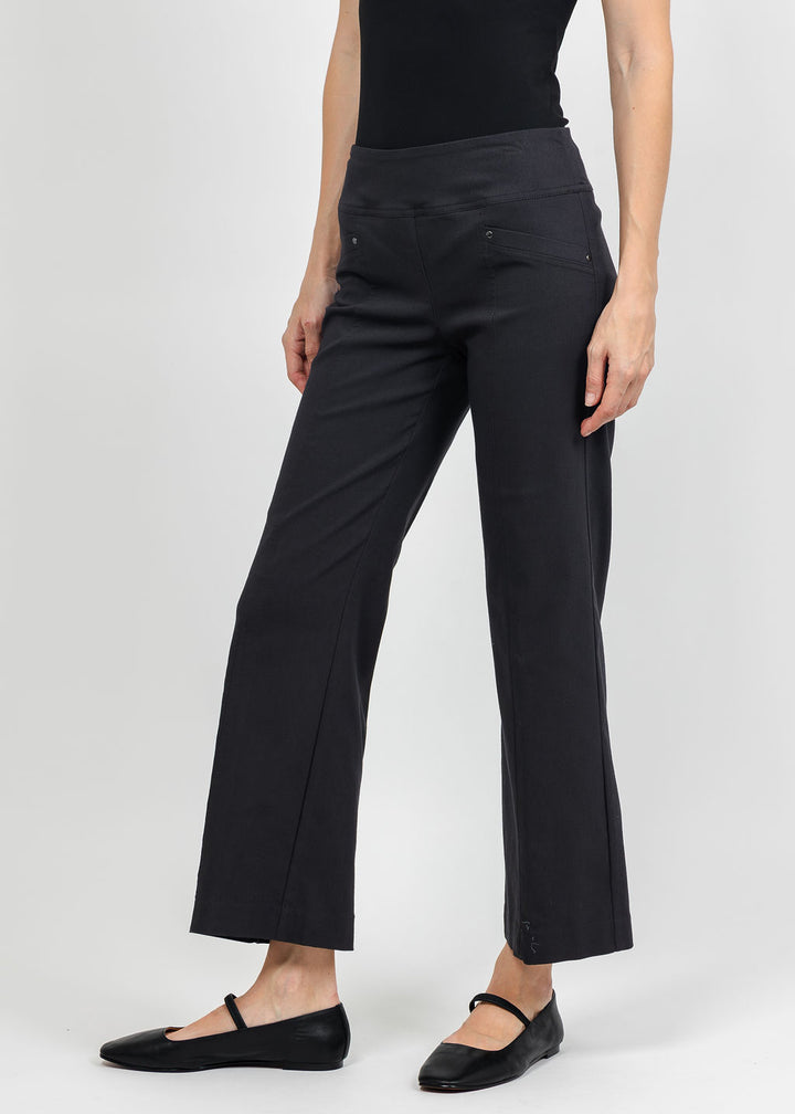 Elliott Lauren Control Stretch Wide Leg Pant With Grommet in Anthracite available at Barbara Katz