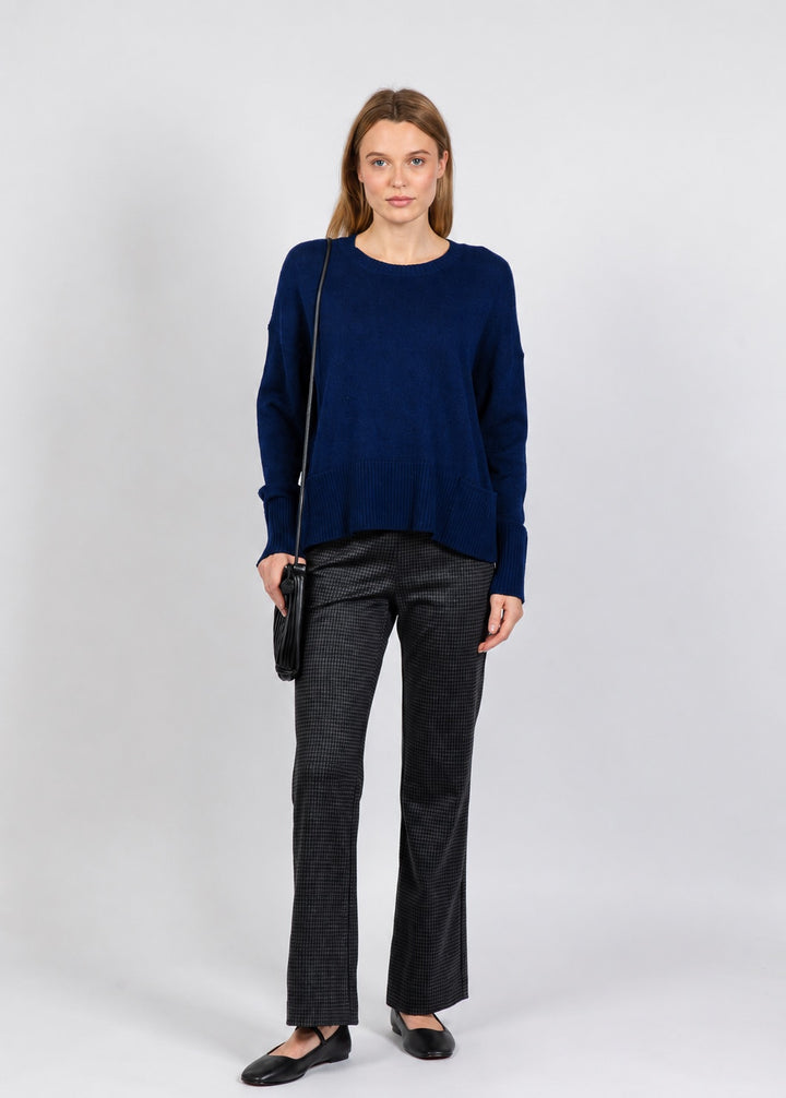 Elliott Lauren Crew Neck Pocket Sweater in Indigo available at Barbara Katz