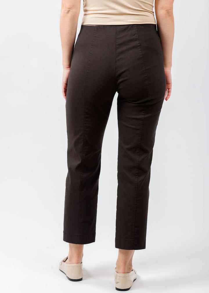 Elliott Lauren Crop Cargo Pants With Rivet Details in Chocolate available at Barbara Katz