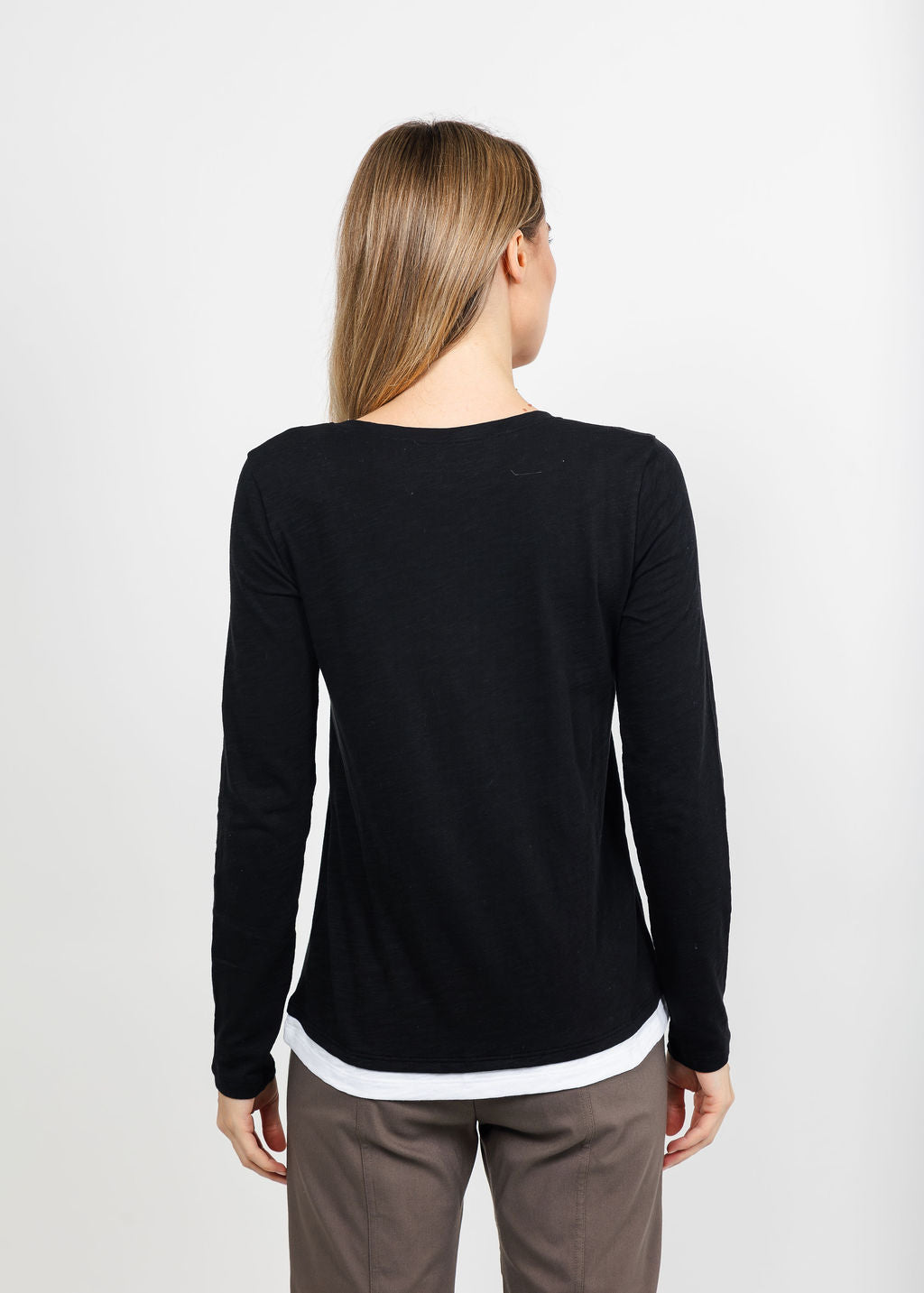 Elliott Lauren Darcy Double Layer Tee in Black available at Barbara Katz