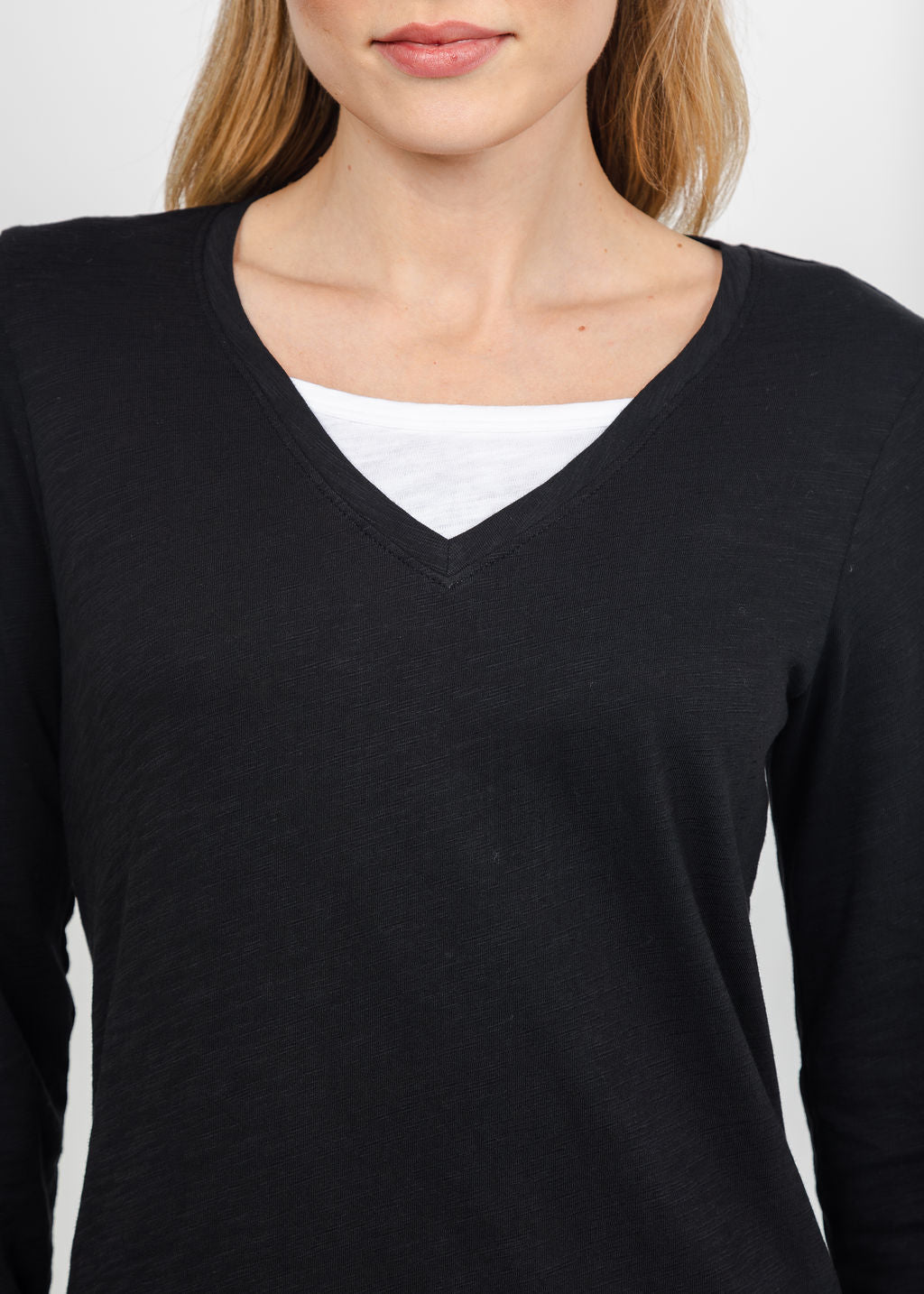 Elliott Lauren Darcy Double Layer Tee in Black available at Barbara Katz